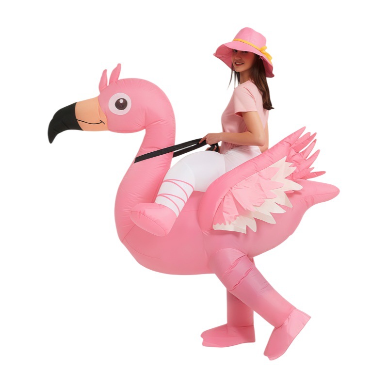Cosplay Props - Pembe Flamingo Şişme Kostüm, Çizgi Film