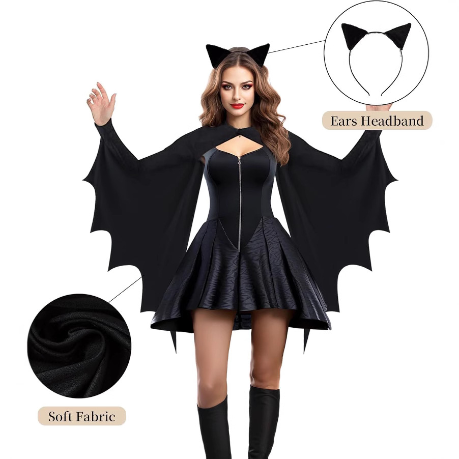 Cosplay Bat Prop - Unisex Yetişkin Cadılar Bayramı Kostümü Vampir