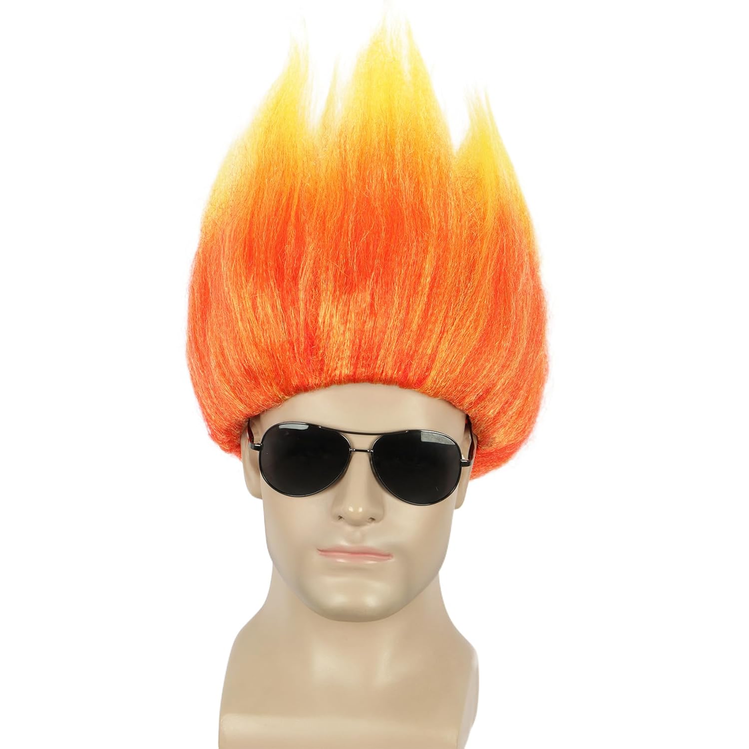 Kısa Turuncu Peruk Dikenli Ani - Cosplay Flame Prop incelemesi ve fiyatı